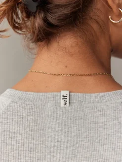 Grijs - Aansluitend geribbeld T-shirt*self. Best