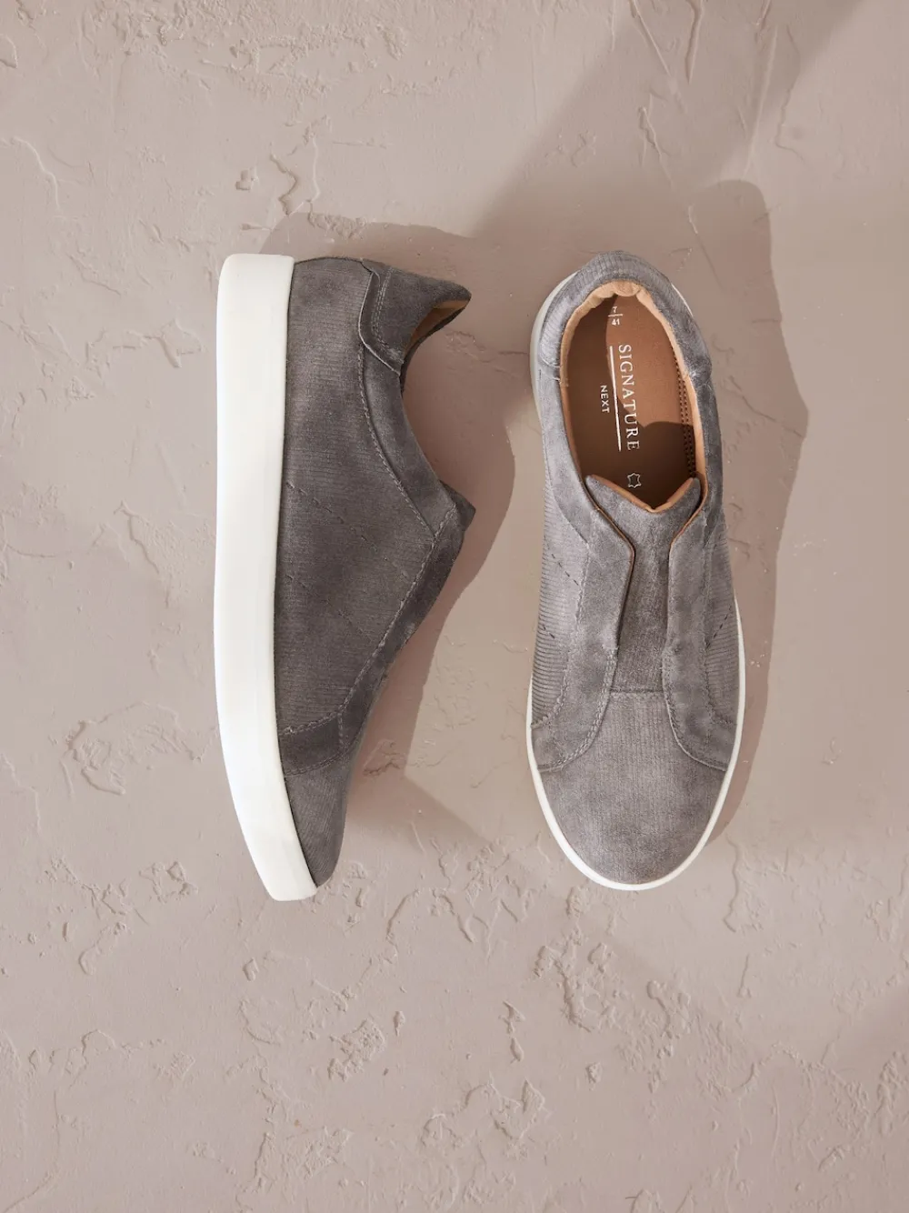 - Signature Premium Leather Laceless Slip-On Trainers*Next Clearance