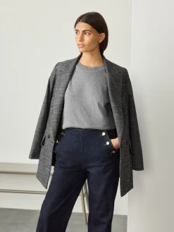 Grijs - Soft Touch Ronde hals Katoen Rijke Trui*Next Hot