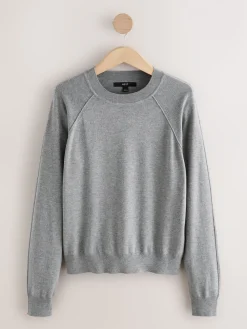 Grijs - Soft Touch Ronde hals Katoen Rijke Trui*Next Hot