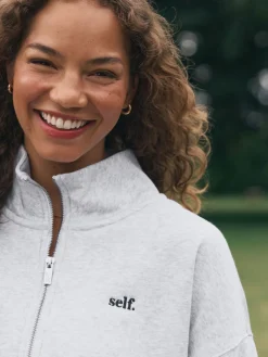 - Sweatshirt met korte rits*self. Best