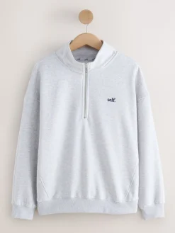 - Sweatshirt met korte rits*self. Best