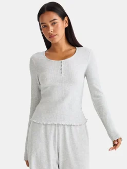 - Sleep Lounge Henley Long Sleeve Pyjama Top*TALA Online