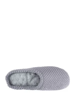 Grijs - Isotoner Popcorn pantoffelmuiltjes van badstof*Totes Sale