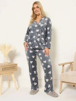 Grijs - Baby Fleece Pyjamas Set*Yours Curve Outlet