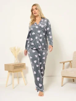 Grijs - Baby Fleece Pyjamas Set*Yours Curve Outlet