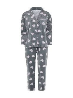 Grijs - Baby Fleece Pyjamas Set*Yours Curve Outlet