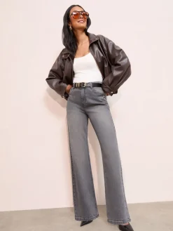 Grijs denim - X Lucy Mecklenburgh alledaagse jeans met wijde pijpen*Friends Like These Online