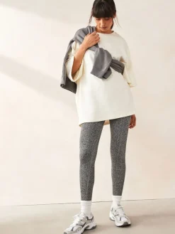 Grijs gemêleerd - Geribbelde naadloze legging met hoge taille*Next Online