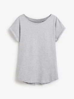 Grijs gemêleerd - T-shirt met kapmouwtjes*Next Discount