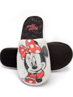 Grijs met Minnie Mouse - winterse pantoffelmuiltjes voor dames*Vanilla Underground