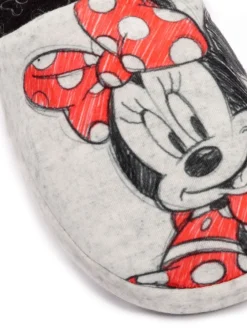 Grijs met Minnie Mouse - winterse pantoffelmuiltjes voor dames*Vanilla Underground