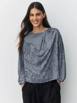 - Twist Neck Long Sleeve Blouse*Next Hot