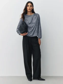 - Twist Neck Long Sleeve Blouse*Next Hot