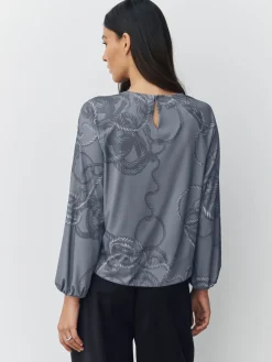 - Twist Neck Long Sleeve Blouse*Next Hot