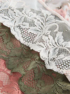 Grijs-groen - 5 Niet-aftekenende slips met kanten achterkant*Next Best