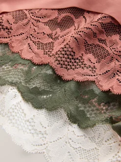 Grijs-groen - 5 Niet-aftekenende slips met kanten achterkant*Next Hot