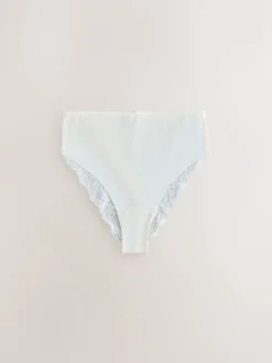 Grijs-groen - 5 Niet-aftekenende slips met kanten achterkant*Next New