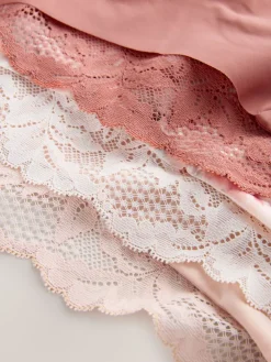 Grijs-groen - 5 Niet-aftekenende slips met kanten achterkant*Next New