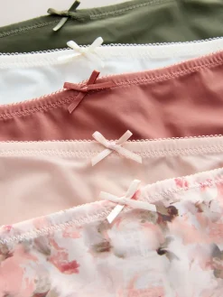 Grijs-groen - 5 Niet-aftekenende slips met kanten achterkant*Next New