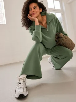 Grijs-groen - Active Modal sweatshirt met kwart-rits*Next