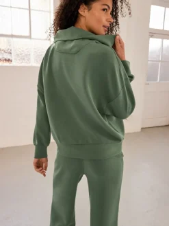 Grijs-groen - Active Modal sweatshirt met kwart-rits*Next