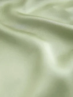 Grijs-groen - Lange satijnen Maxi-jurk met watervalhals voor bruiloftsgasten*Next New