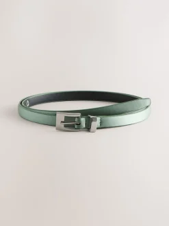 Grijs-groen - Satin Skinny Belt with Diamante Square Buckle*Next New