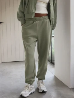 Grijs-groen - joggingbroek met boorden*self. Sale