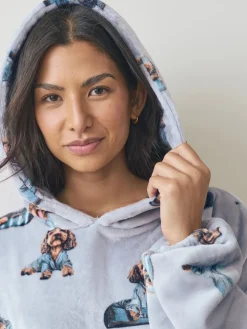 Grijze Charlie the Cockapoo - Oversized dekenhoody*Next New