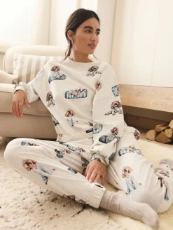 Grijze Charlie the Cockapoo - Pyjama met lange mouwen*Next Online