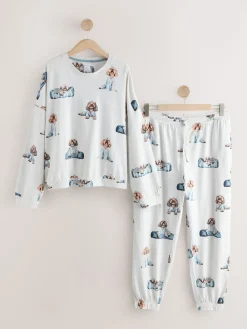 Grijze Charlie the Cockapoo - Pyjama met lange mouwen*Next Online