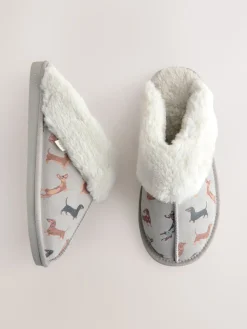 Grijze tekkel - Suède pantoffelmuiltjes*Next Hot