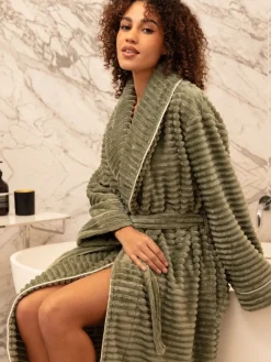 - Striped Sealskin Fleecy Dressing Gown*Cyberjammies New