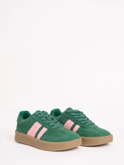 Groen - Lace Up Retro Gumsole Sports Trainers*Friends Like These Online