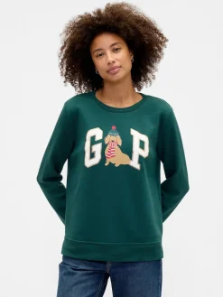 Groen - - Relaxed sweatshirt met logo*Gap New