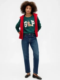 Groen - - Relaxed sweatshirt met logo*Gap New