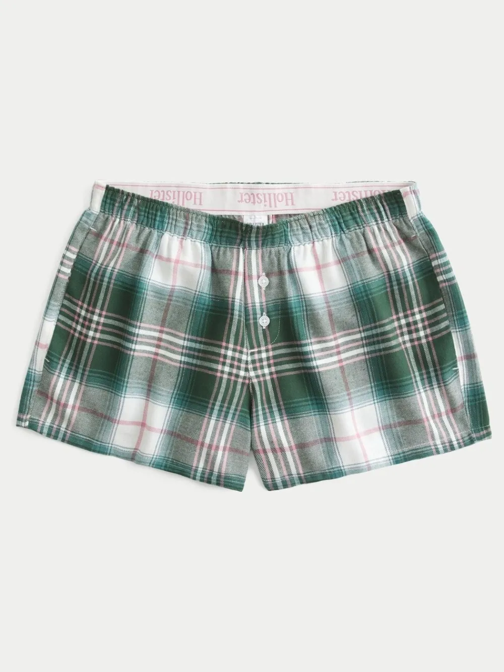 - Christmas Flannel Check Pyjama Shorts With Logo Waistband*Hollister Discount