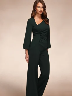 - Ruched Jumpsuit with Sleeves*Hot Squash