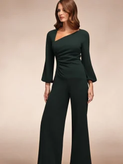 - Ruched Jumpsuit with Sleeves*Hot Squash