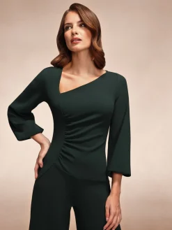 - Ruched Jumpsuit with Sleeves*Hot Squash