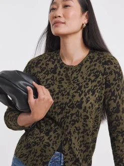 Groen - Crew Neck Cardigan*JD Williams New