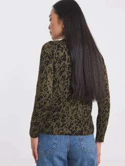 Groen - Crew Neck Cardigan*JD Williams New