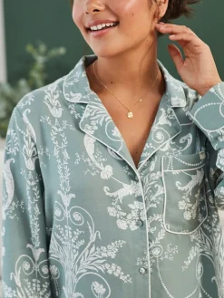 Groen - Josette pyjama met knopen*Laura Ashley New