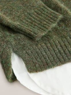 Groen - Layered Shirt Poncho*Next Discount