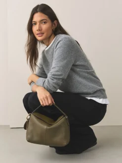 Groen - Leather Slouchy Cross-Body Bag*Next Clearance