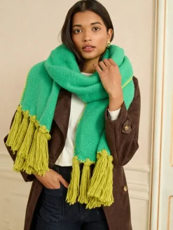 - Tassel Cosy Contrast Brushed Scarf*Love & Roses Outlet