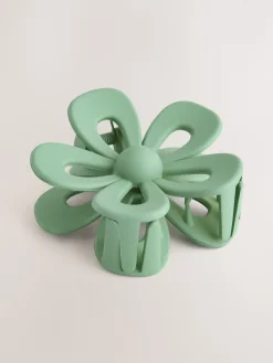 Groen - Matte Flower Hair Claw*Next Outlet