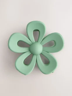 Groen - Matte Flower Hair Claw*Next Outlet