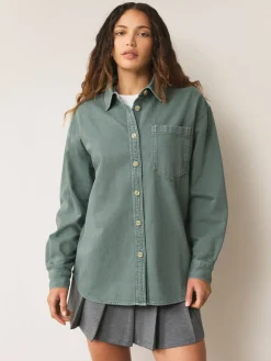 Groen - Oversized denim overhemd*Next Best
